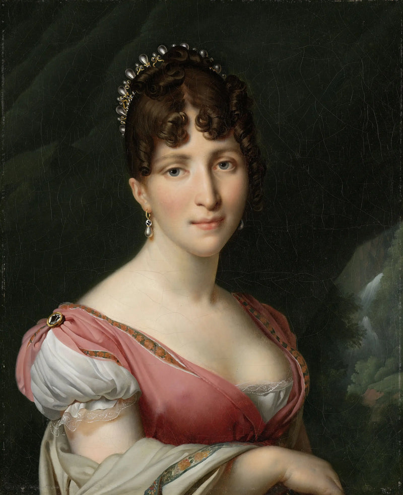 Porträtt av Hortense de Beauharnais, holländska drottningen - Anne-Louis Girodet