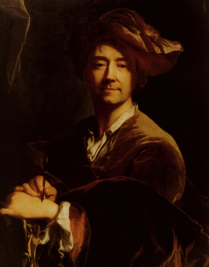 Självporträtt med blyertspenna - Hyacinthe Rigaud