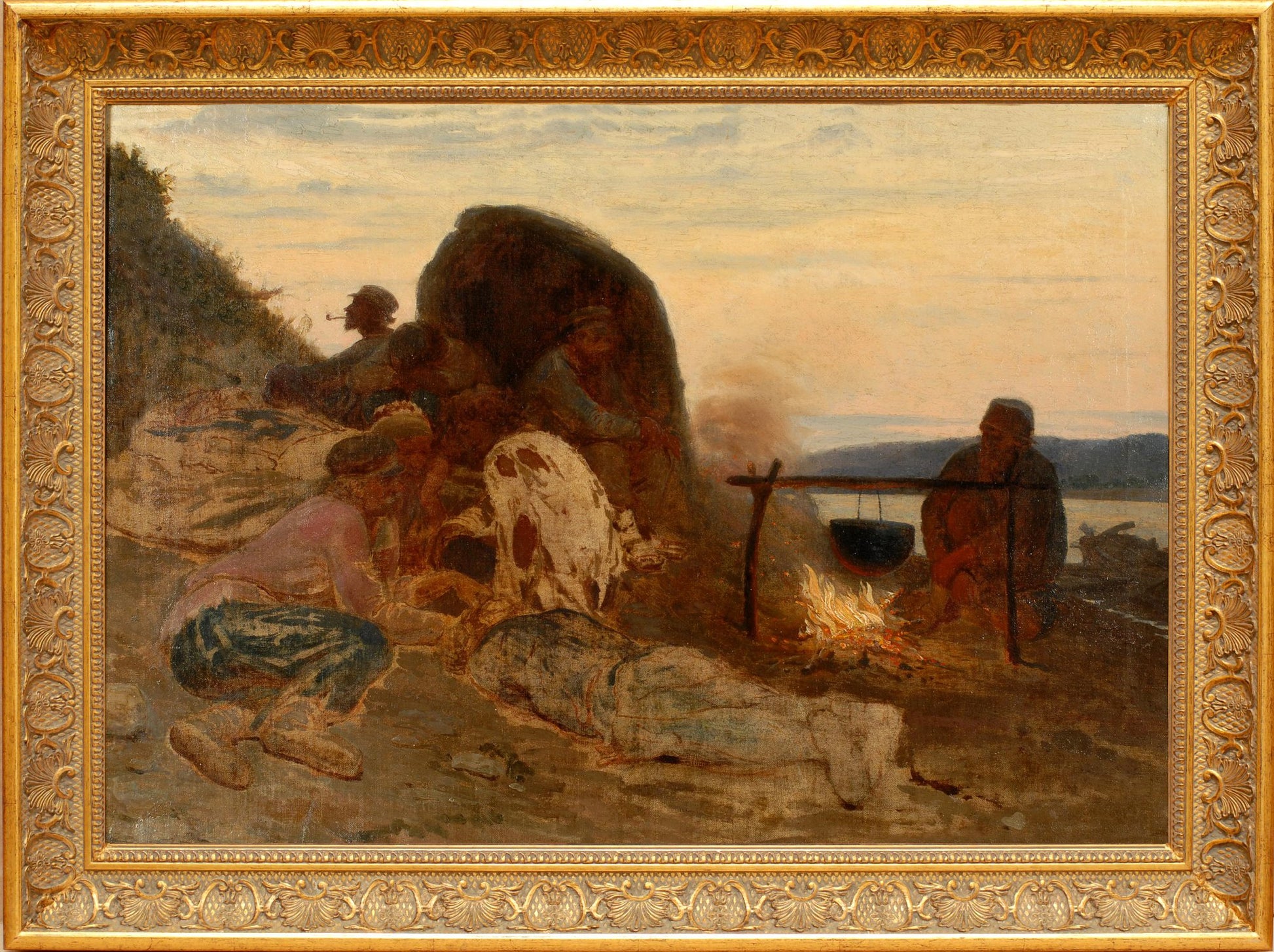 Les transporteurs de barges au feu. Étude - Ilya Repin