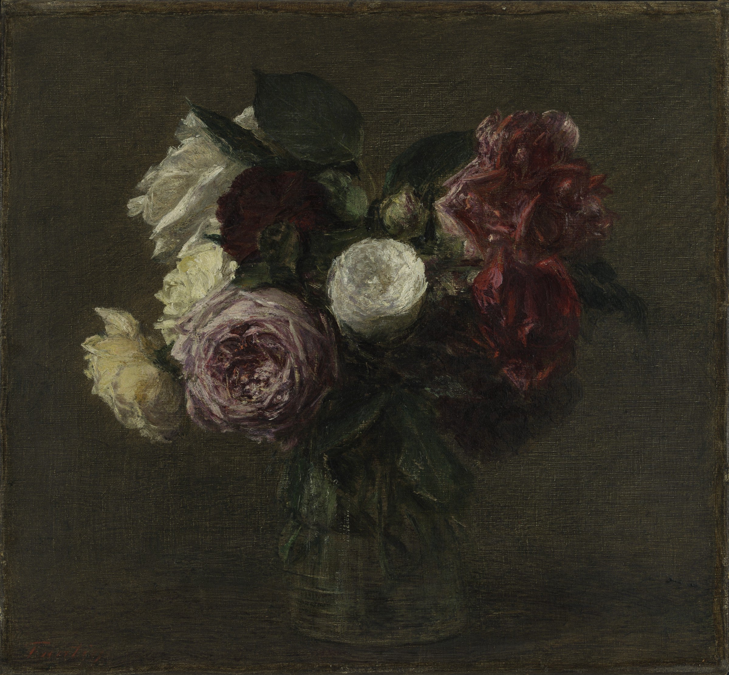 Roses dans un vase - Henri Fantin-Latour