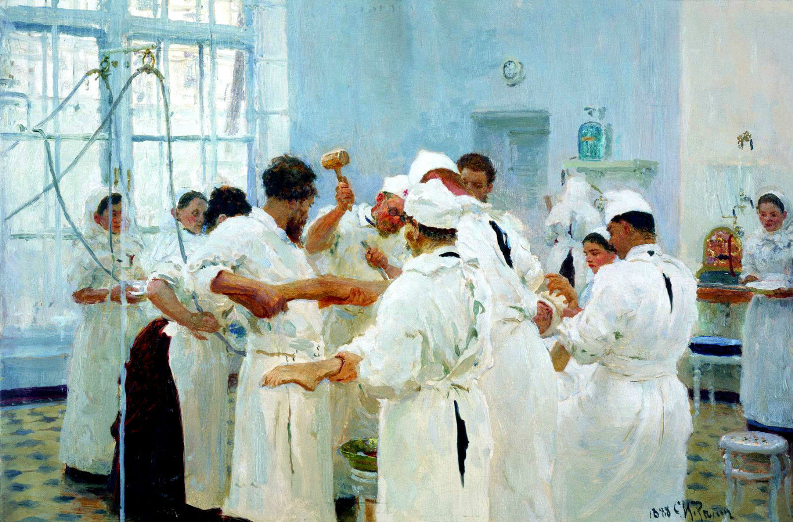 Le chirurgien E. V. Pavlov au bloc opératoire - Ilya Repin