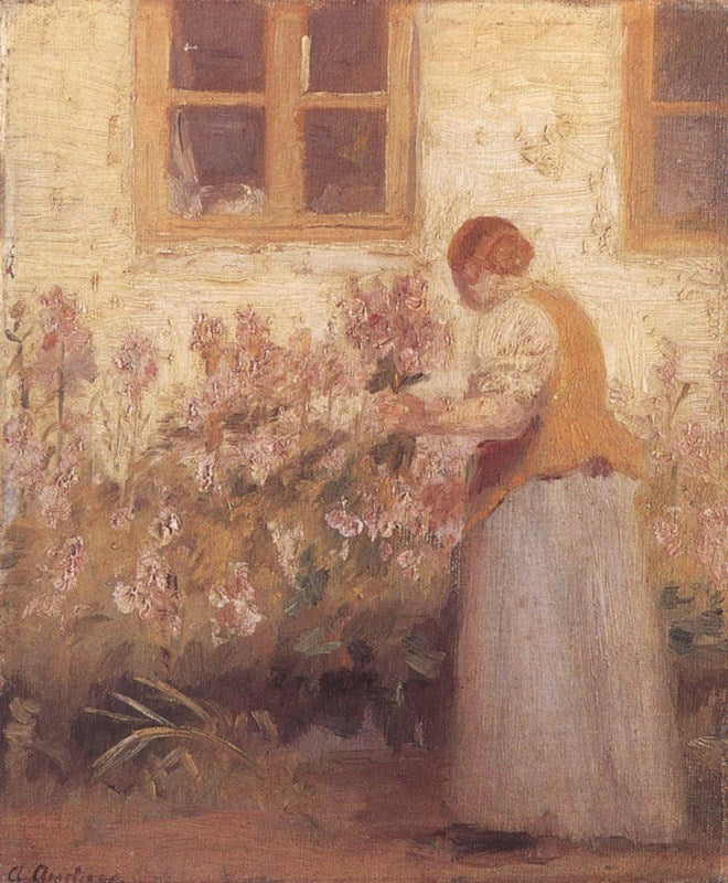 I den blomstrande trädgården - Anna Ancher