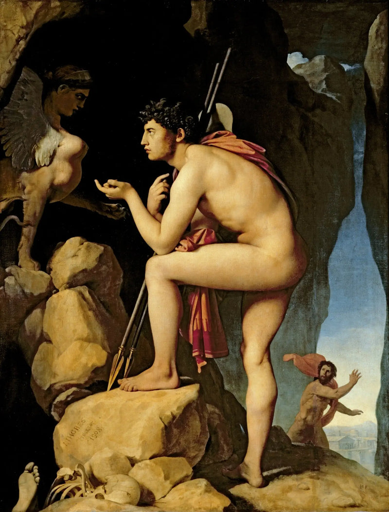 Ödipus förklarar sphinxens gåta - Jean-Auguste-Dominique Ingres
