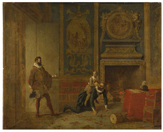 Henrik IV, dauphinen och den spanska ambassadören - Jean-Auguste-Dominique Ingres