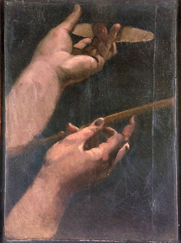 Studie för de två händerna av Ludvig XIII - Jean-Auguste-Dominique Ingres