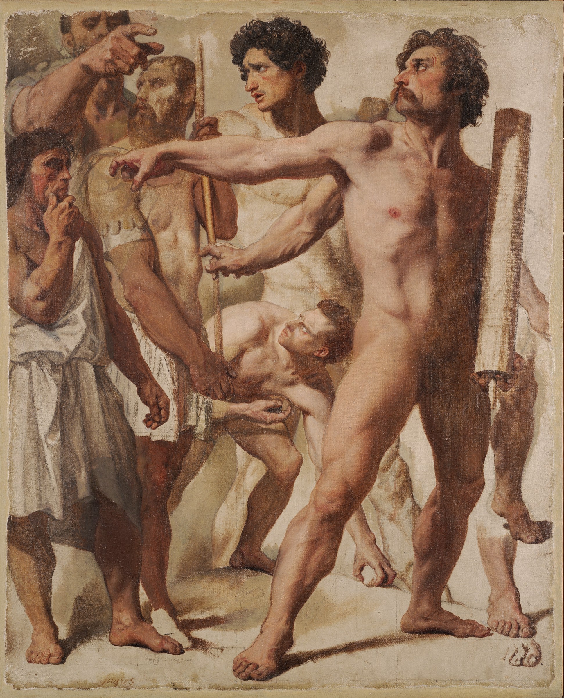 Studier för Martyrdomen av helige Symphorien (Liktorer, Stenkastare och Åskådare) - Jean-Auguste-Dominique Ingres