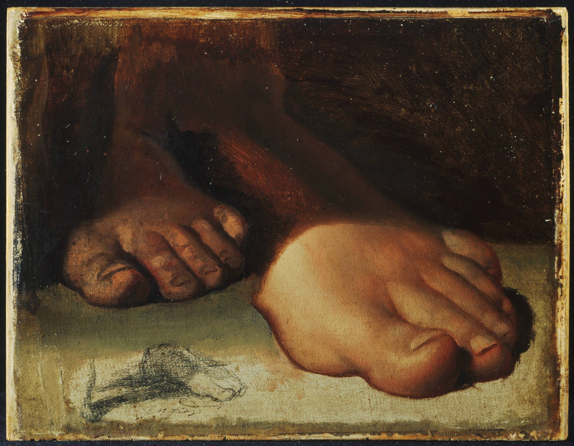 Studier för foten i "Jesus ger nycklarna till helige Petrus" - Jean-Auguste-Dominique Ingres