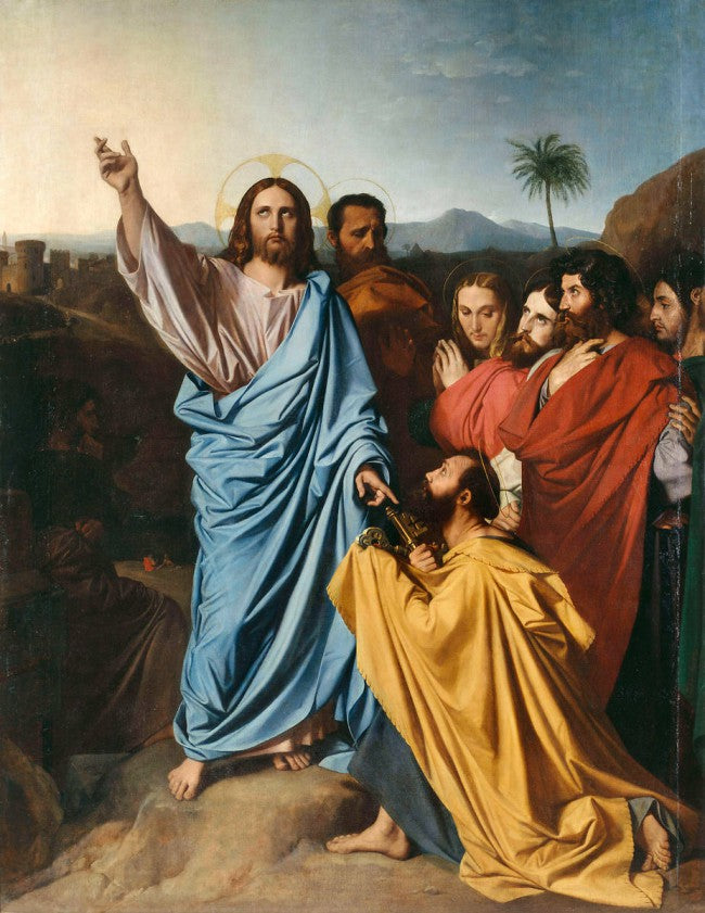 Jesus överlämnar nycklarna till paradiset till helige Petrus - Jean-Auguste-Dominique Ingres