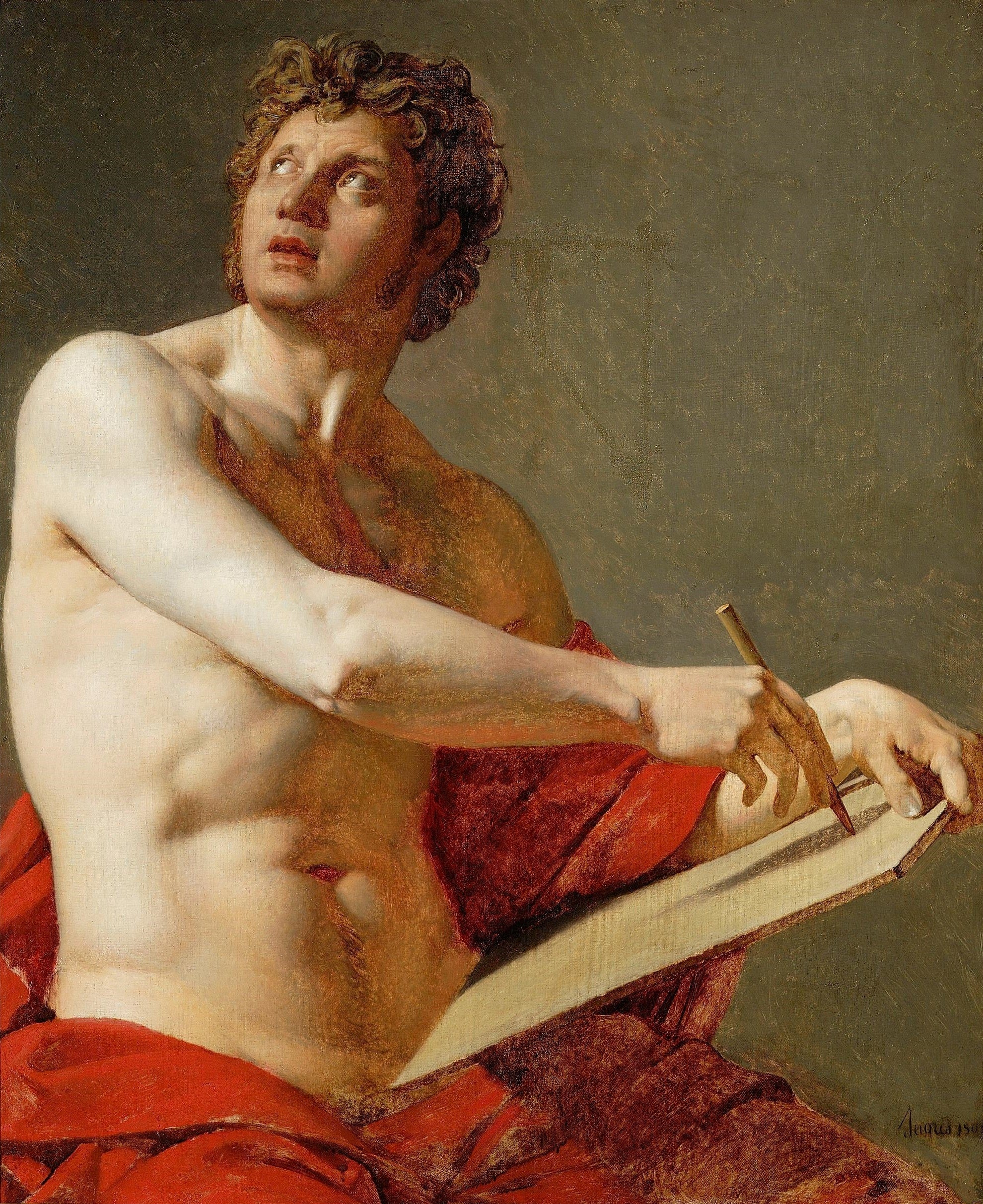 Den akademiska studien av en manlig torso - Jean-Auguste-Dominique Ingres