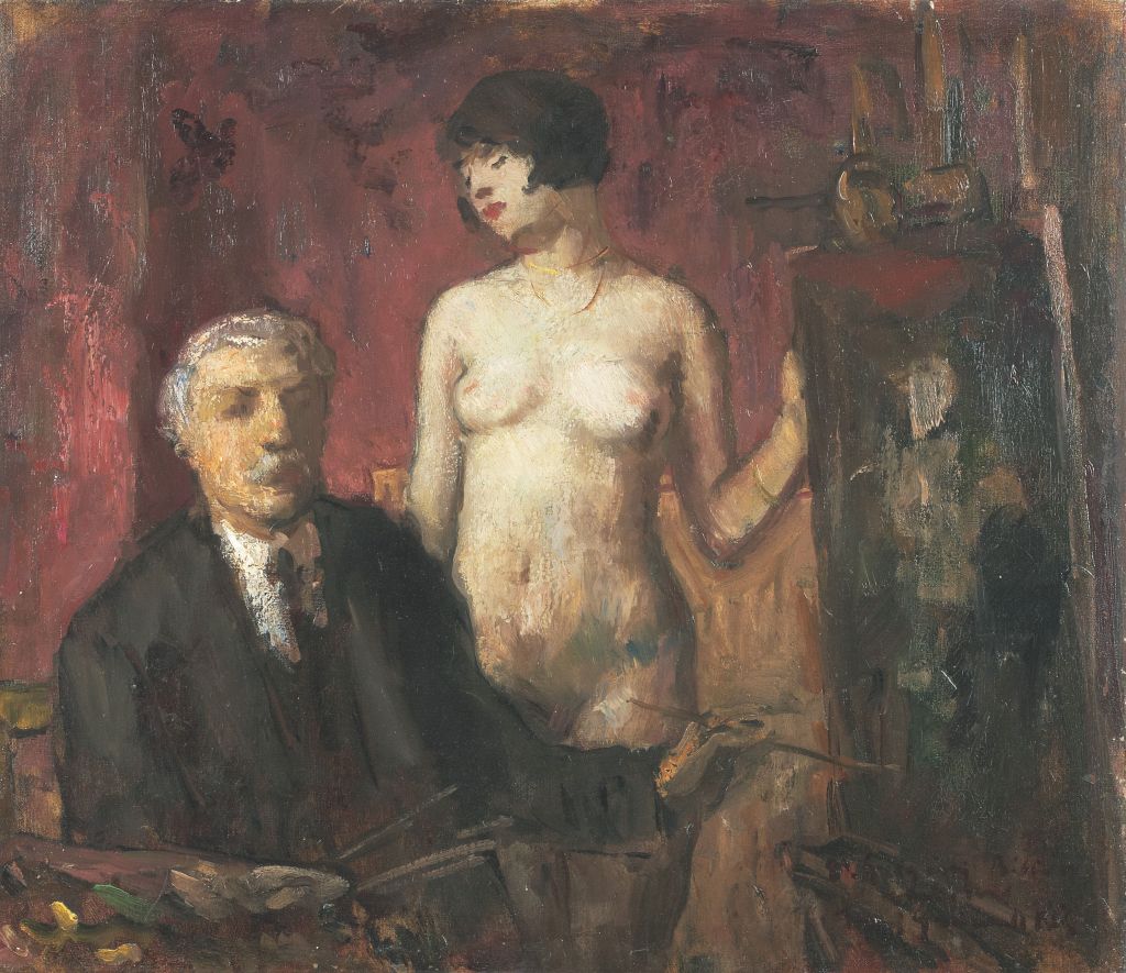Autoportrait avec un modèle, Béla Iványi-Grünwald, Date non précisée