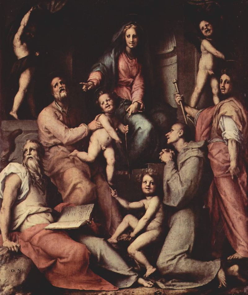 Jungfru med barnet, med änglar och helgon - Pontormo