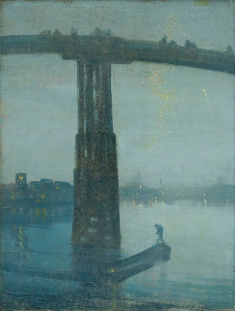 Nattlig i blått och guld - den Gamla Bron i Battersea - James Abbott McNeill Whistler