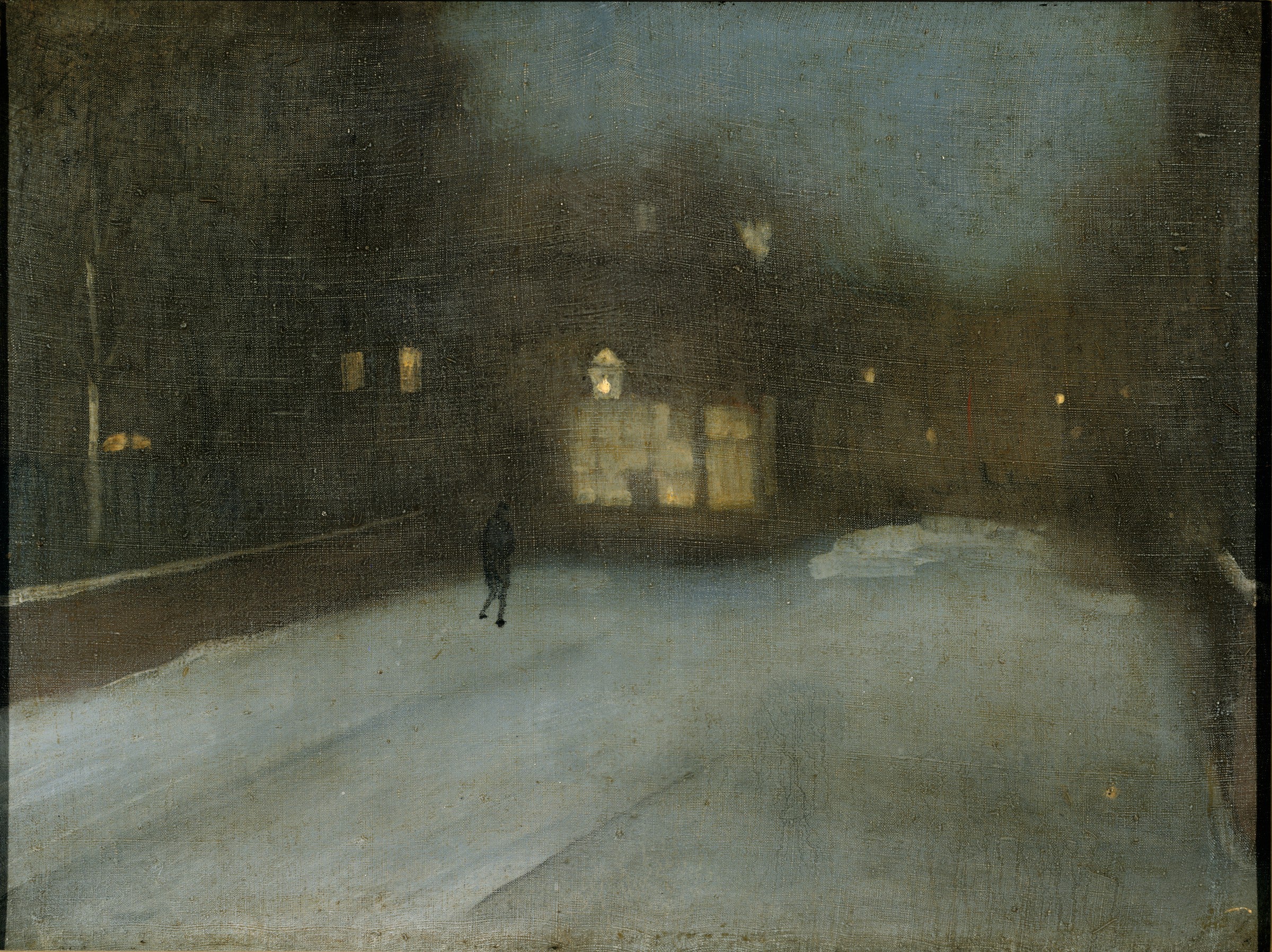 Reproduction du tableau « Nocturne en gris et or : Chelsea Snow - James Abbott McNeill Whistler » par Alpha Reproduction en peinture à l’huile