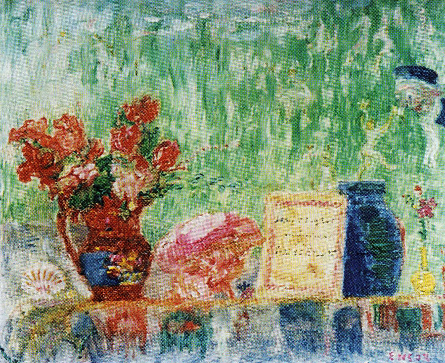 Still Life with Book by Jean Teugels - James Ensor