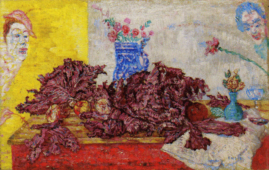 Still Life with Red Cabbages, Masks and Vases - James Ensor