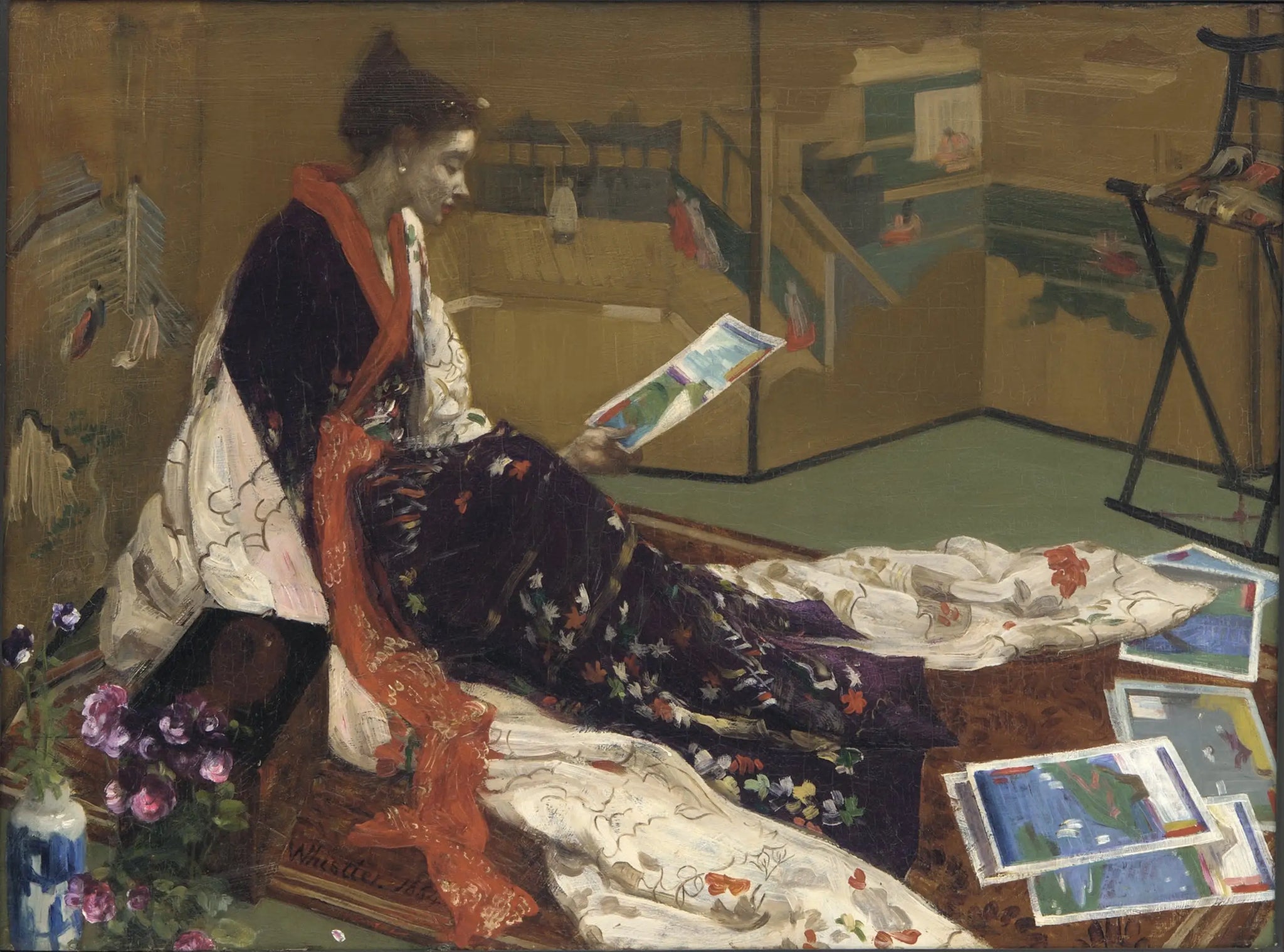 Caprice en violet et or : L'Écran d'or - James Abbott McNeill Whistler image 1 reproduction artisanale de tableau
