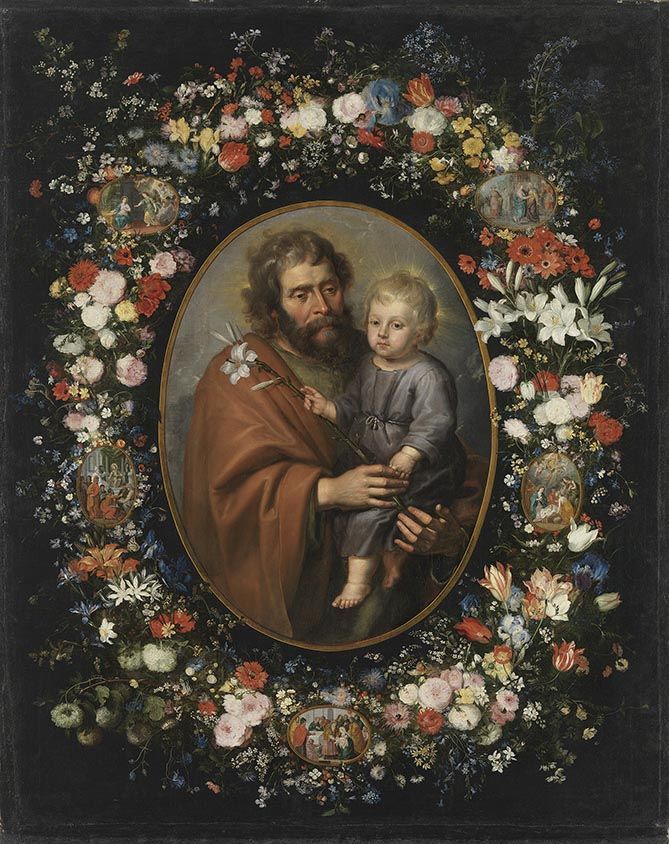 Blumenkranz mit hl. Joseph - Jan Brueghel l’Ancien