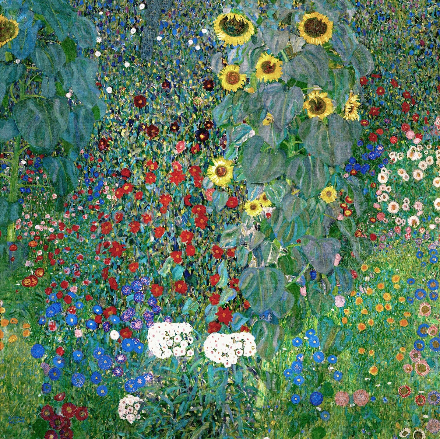 🌻✨ Landskapsträdgård med solrosor – Gustav Klimt (cirka 1905–1907)
