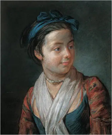 Porträtt av en ung flicka - Jean Simeón Chardin