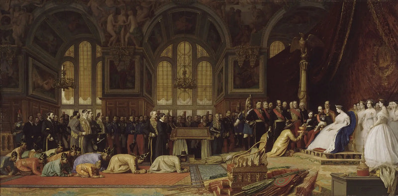 Mottagning av de siamesiska ambassadörerna av kejsar Napoleon III på slottet Fontainebleau, 27 juni 1861 - Jean-Léon Gérôme