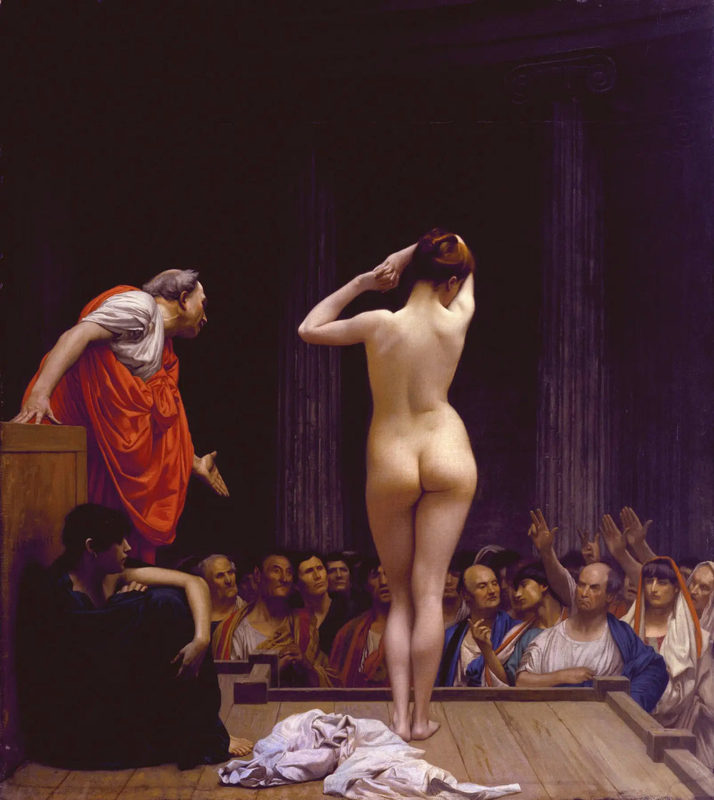 Reproduction du tableau « Marché romain aux esclaves - Jean-Léon Gérôme » par Alpha Reproduction en peinture à l’huile