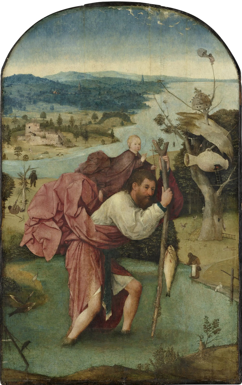Saint Christophe bär den lille Jesusbarnet - Hieronymus Bosch