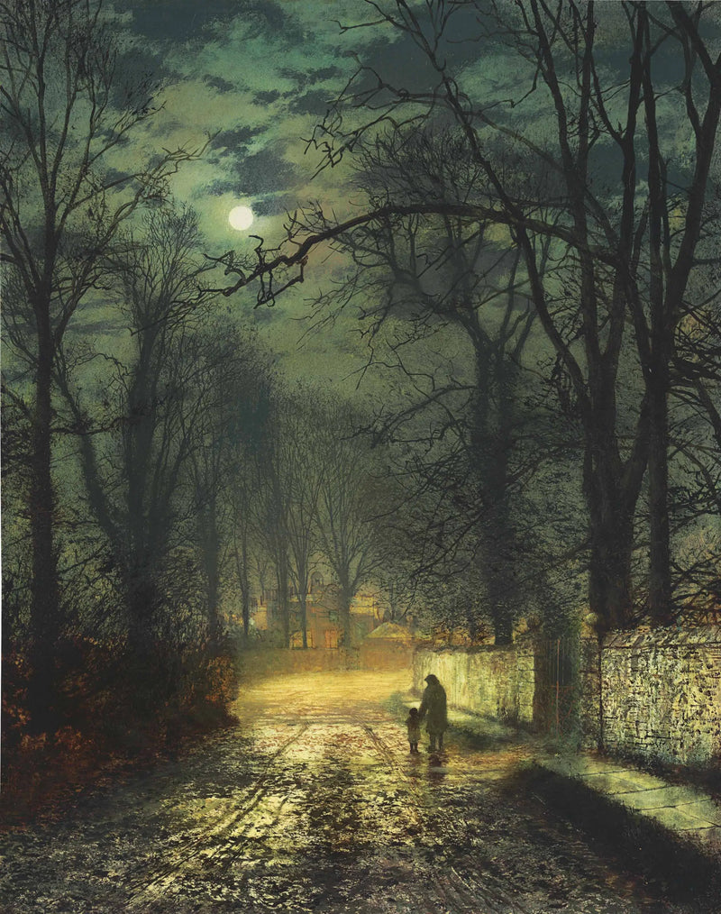 En gränd i månsken - John Atkinson Grimshaw