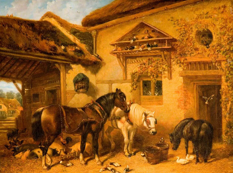 Stugdörr och gård - John Frederick Herring, Sr.