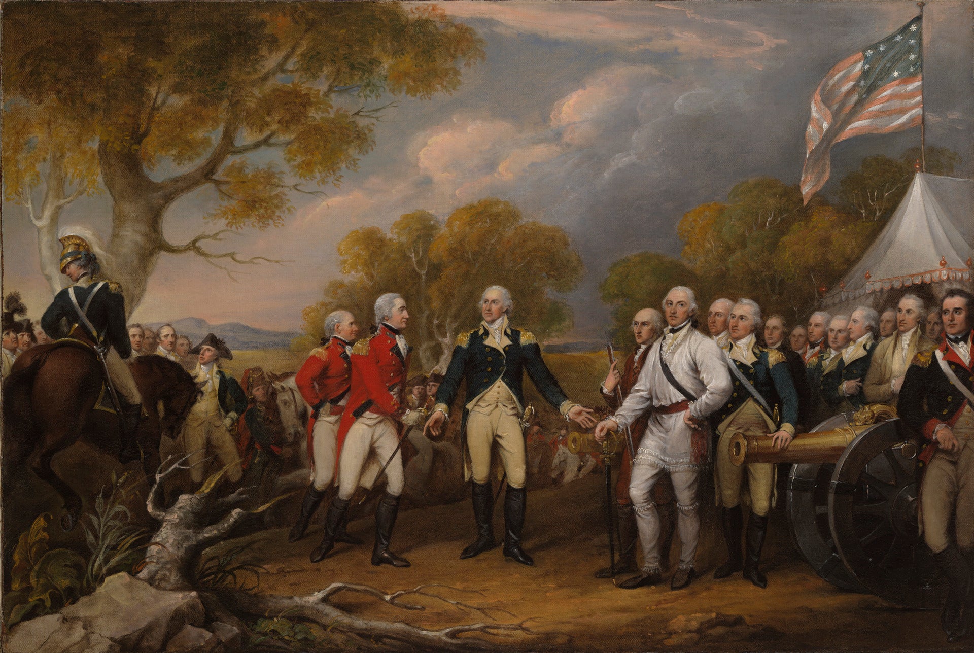 La reddition du général Burgoyne à Saratoga, le 16 octobre 1777 - John Trumbull