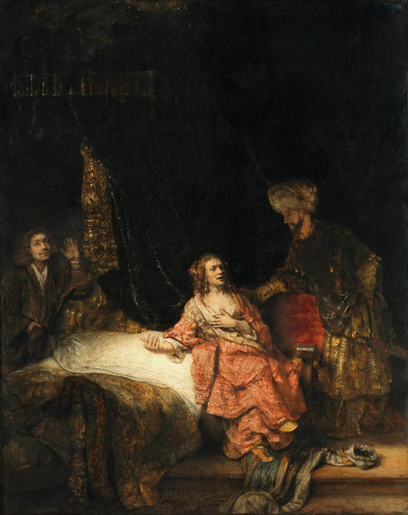 Josef anklagad av Potifars hustru - Rembrandt