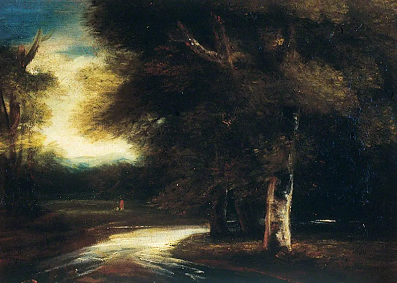 Skogsscen och flodscen - Joshua Reynolds