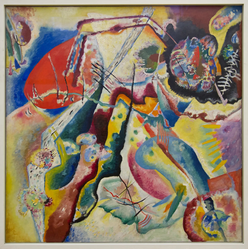 Målning med röd fläck - Vassily Kandinsky