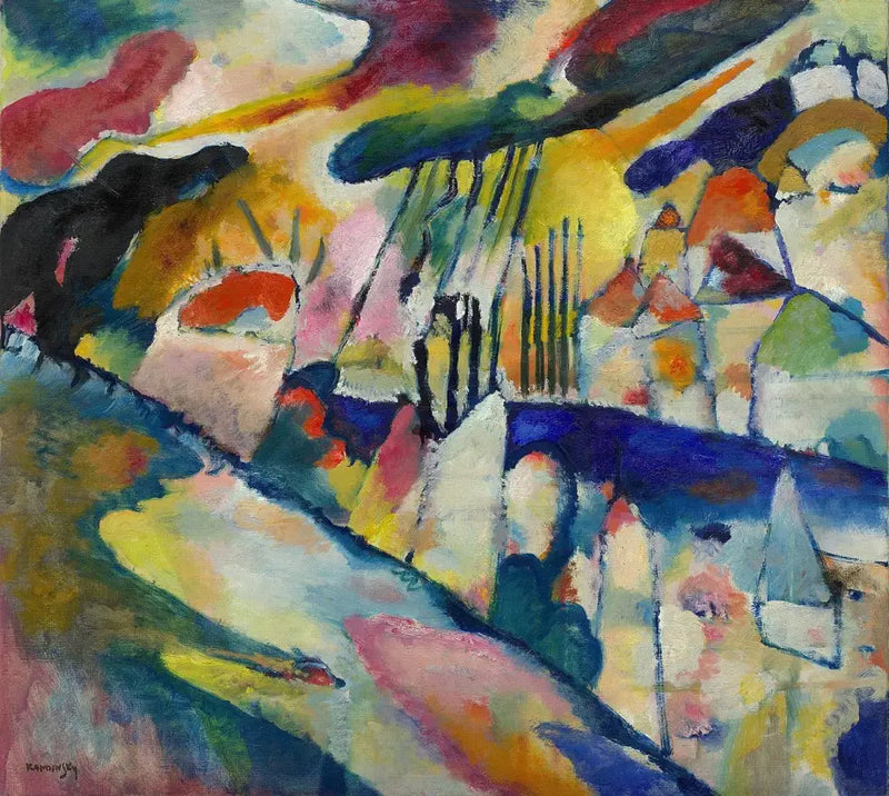 Landskap med regn - Vassily Kandinsky