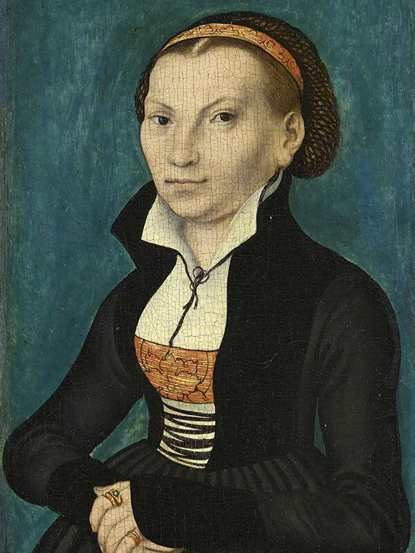 Catherine de Bora, till midjan, vänd mot höger - Lucas Cranach den äldre