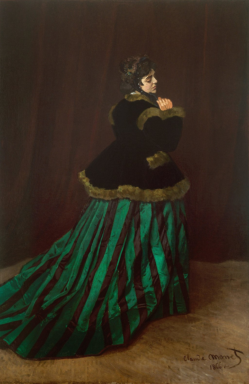 💚 Kvinnan i grön klänning – Claude Monet (1866)