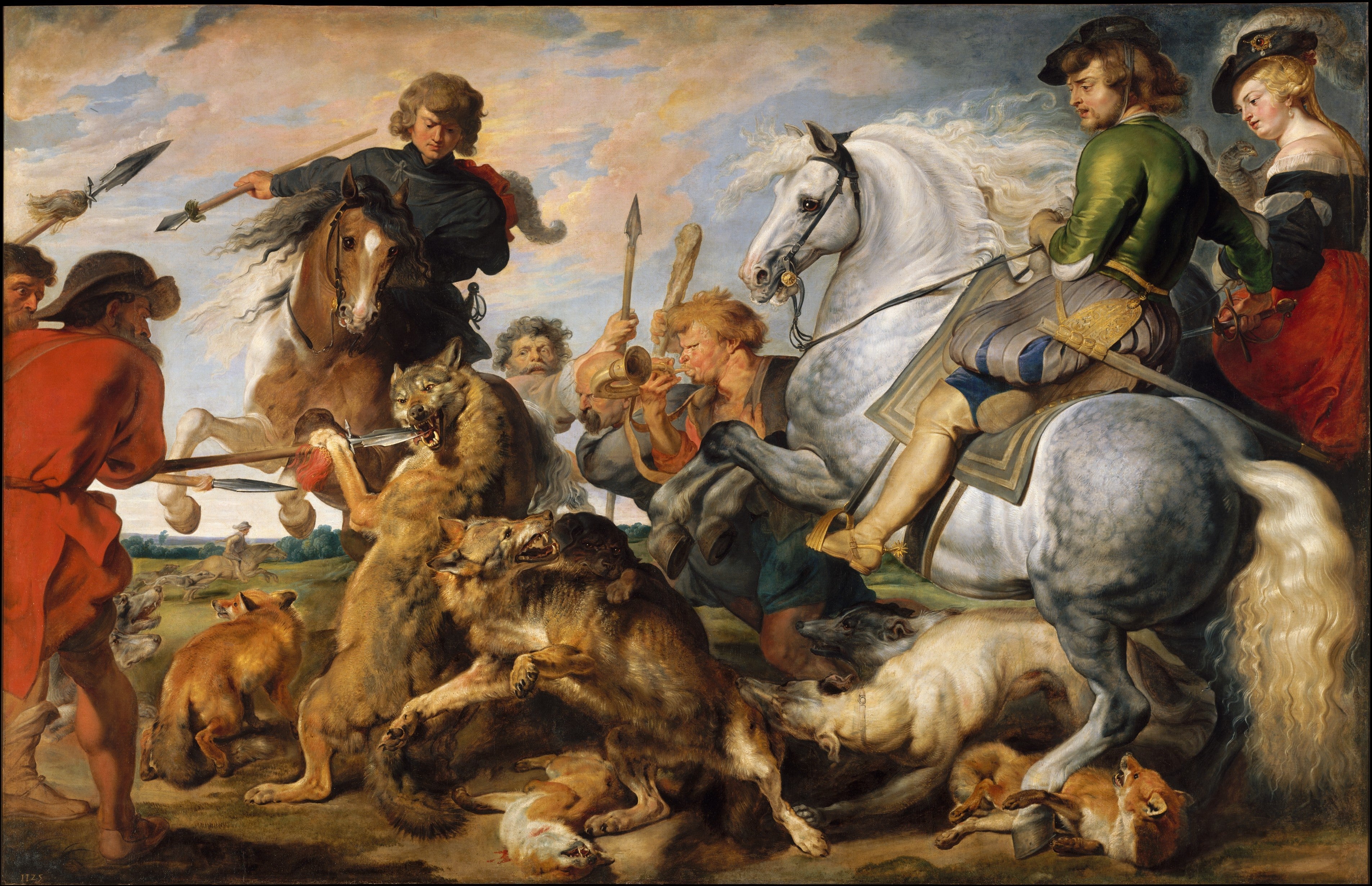 Jakten på varg och räv - Peter Paul Rubens