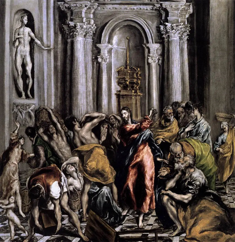 Uppbrytningen av tempelhandlarna - El Greco