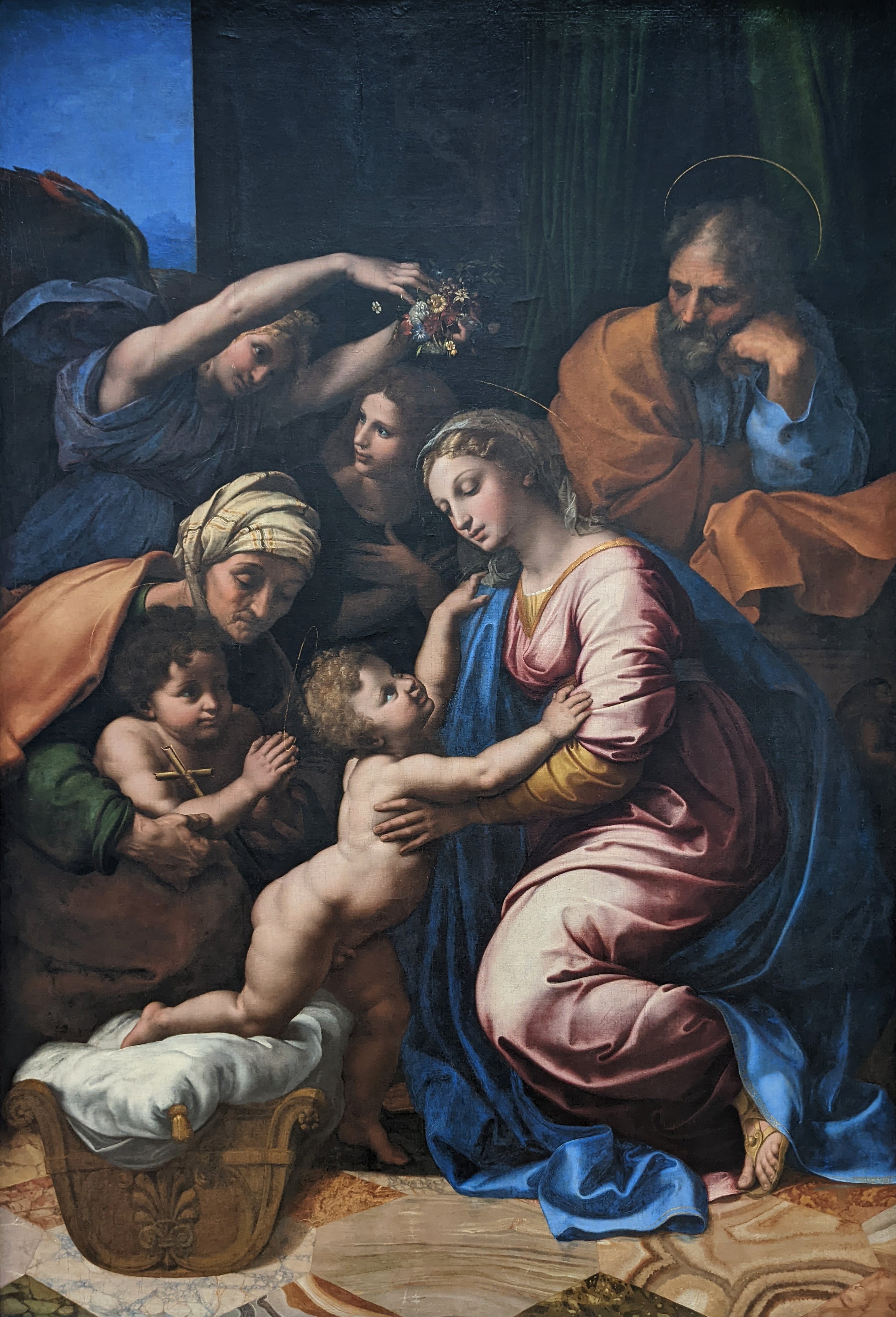 Reproduction du tableau « La Sainte Famille, dit La Grande Sainte Famille de François Ier - Raphaël Sanzio » par Alpha Reproduction en peinture à l’huile