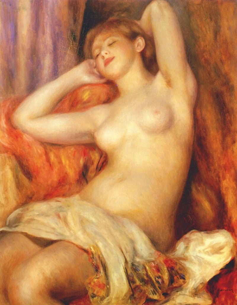 Den sovande baderskan - Pierre-Auguste Renoir