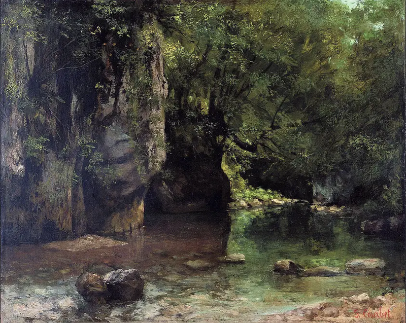 Den skuggiga bäcken vid Svarta Brunnen - Gustave Courbet