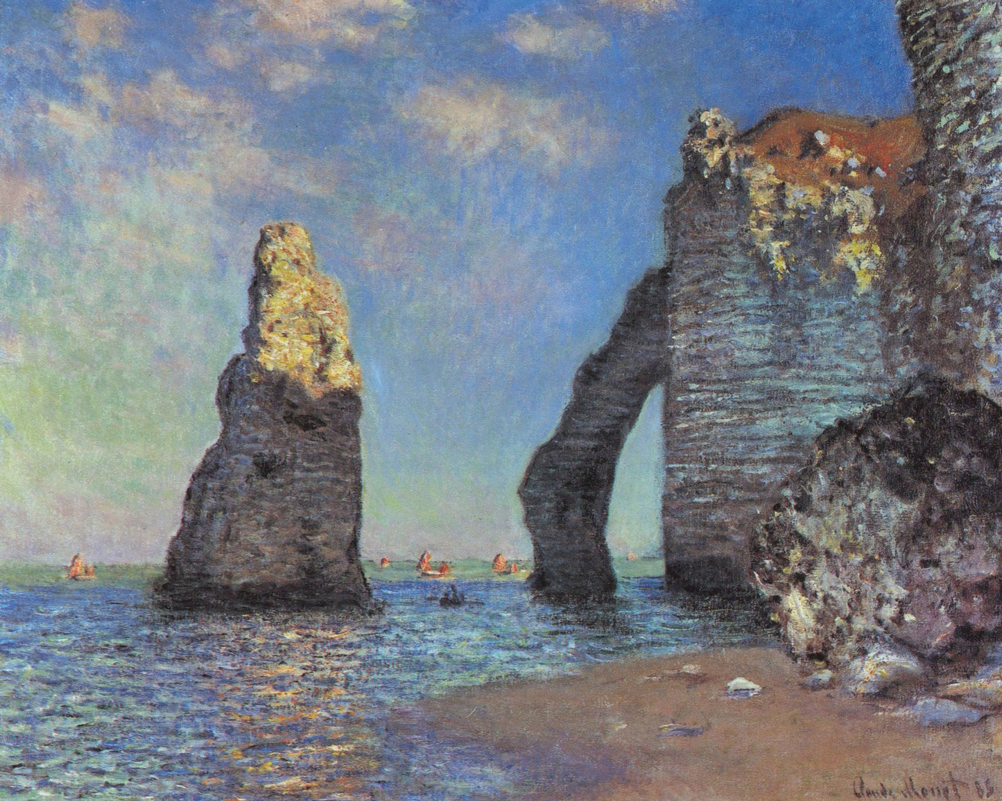 🎨 Klipporna vid Étretat – Claude Monet, 1885