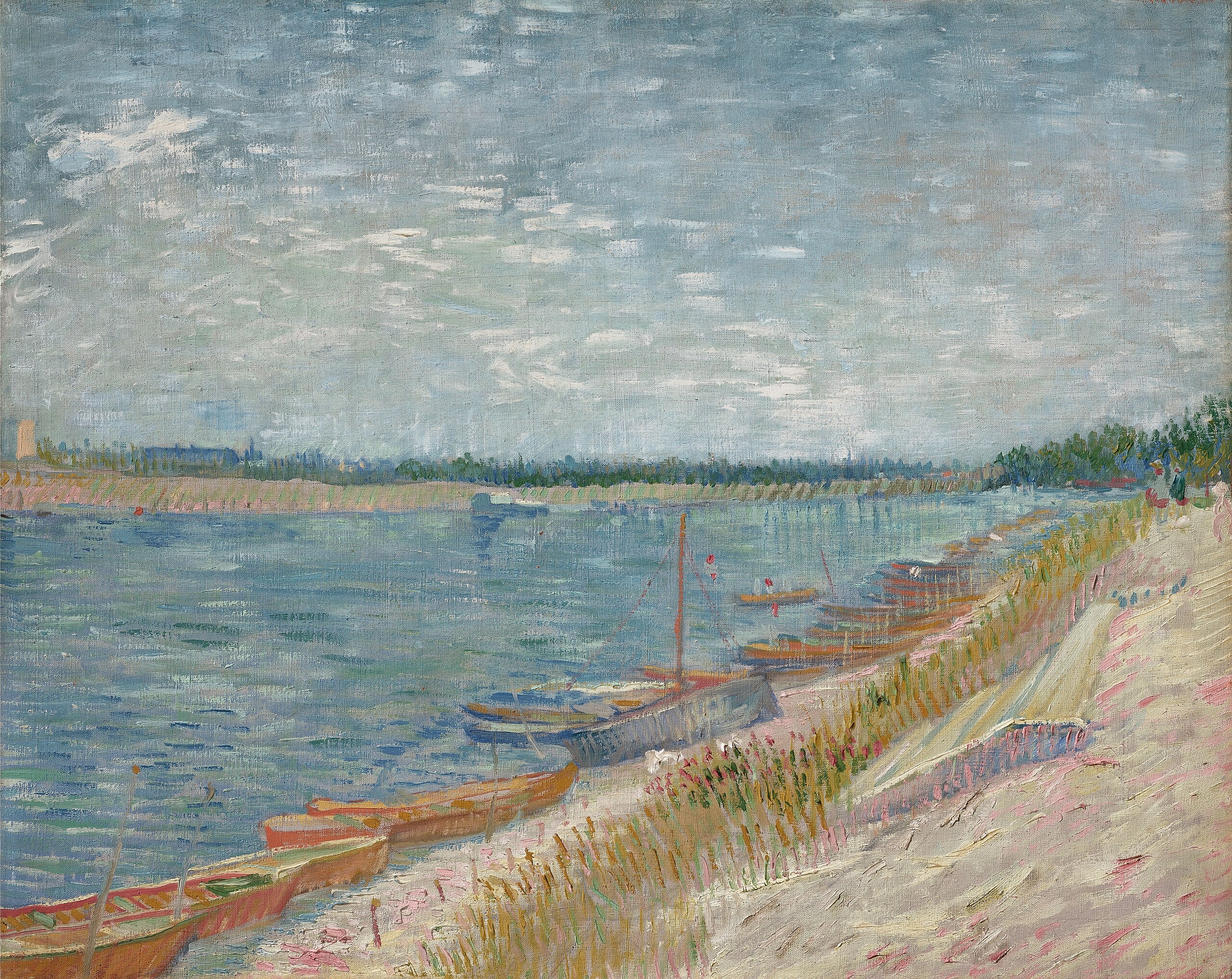 De förtöjda båtarna - Vincent van Gogh