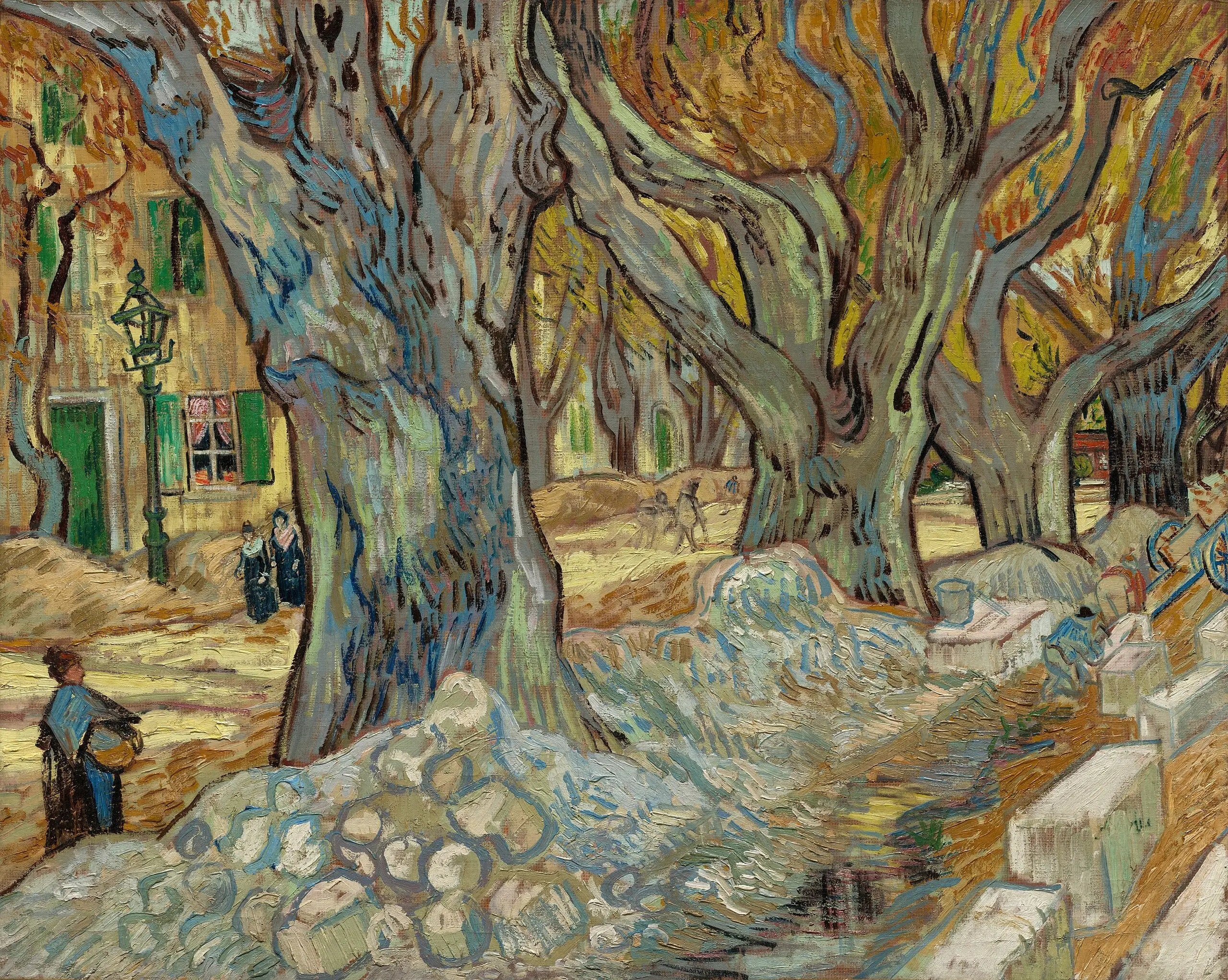Les grands platanes (Travailleurs de la route à Saint-Rémy) - Vincent van Gogh - Alpha Reproduction