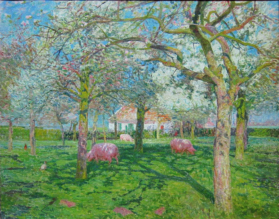 Le Verger au printemps, peinture de Emile Claus