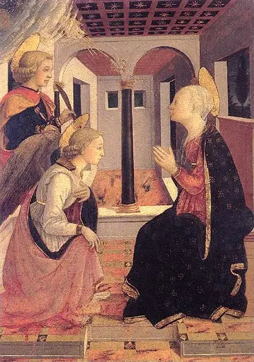 Annunciationen med Saint Julian - Fra Filippo Lippi