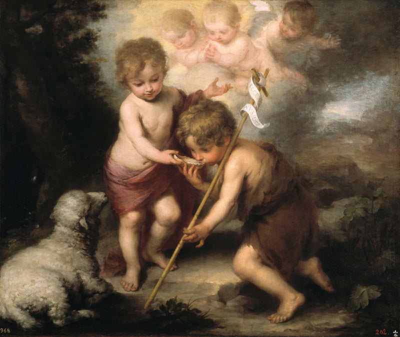 De heliga barnen med ett skal - Bartolomé Esteban Murillo