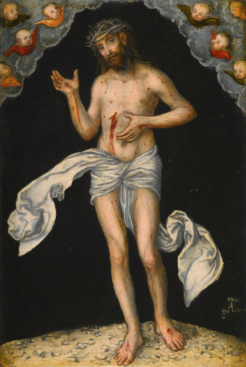 Kristus som en smärtans man som visar sina sår - Lucas Cranach den äldre