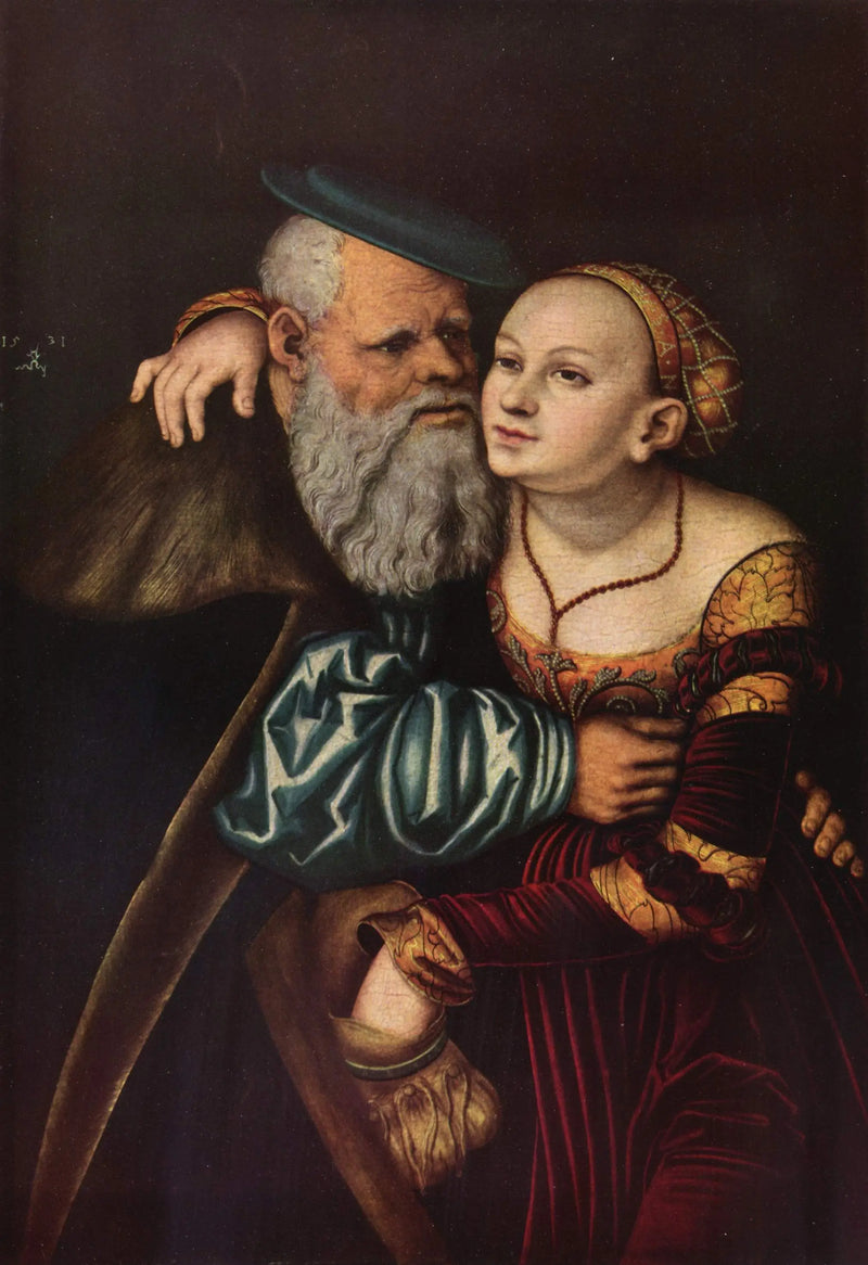 Courtisane och gammal man - Lucas Cranach den äldre