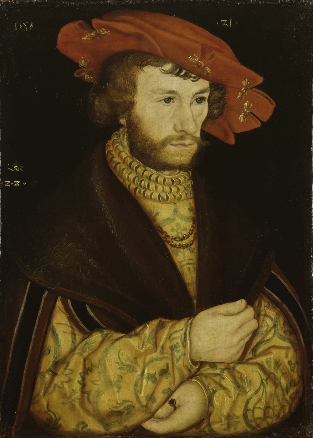 Portrait d’un jeune homme avec une barbe et un béret rouge - Lucas Cranach the Elder - Alpha Reproduction
