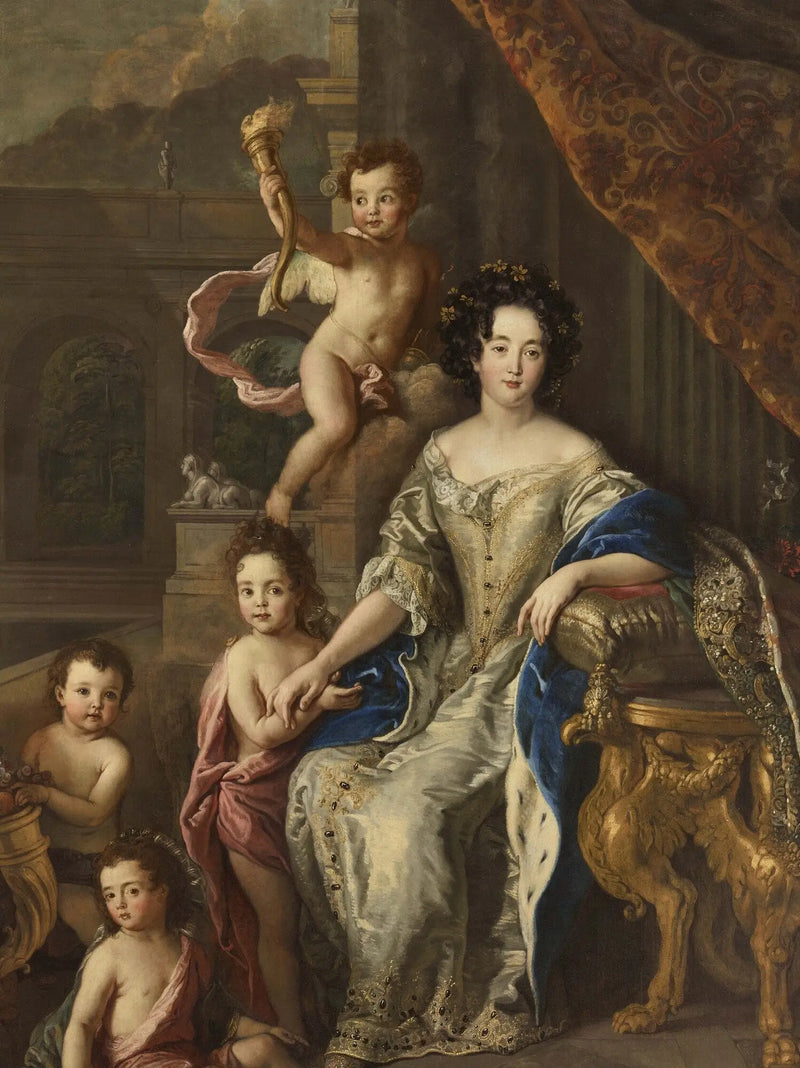 Anne de Bavière, hertiginna av Enghien och sedan prinsessa av Condé, med sina barn - Pierre Mignard